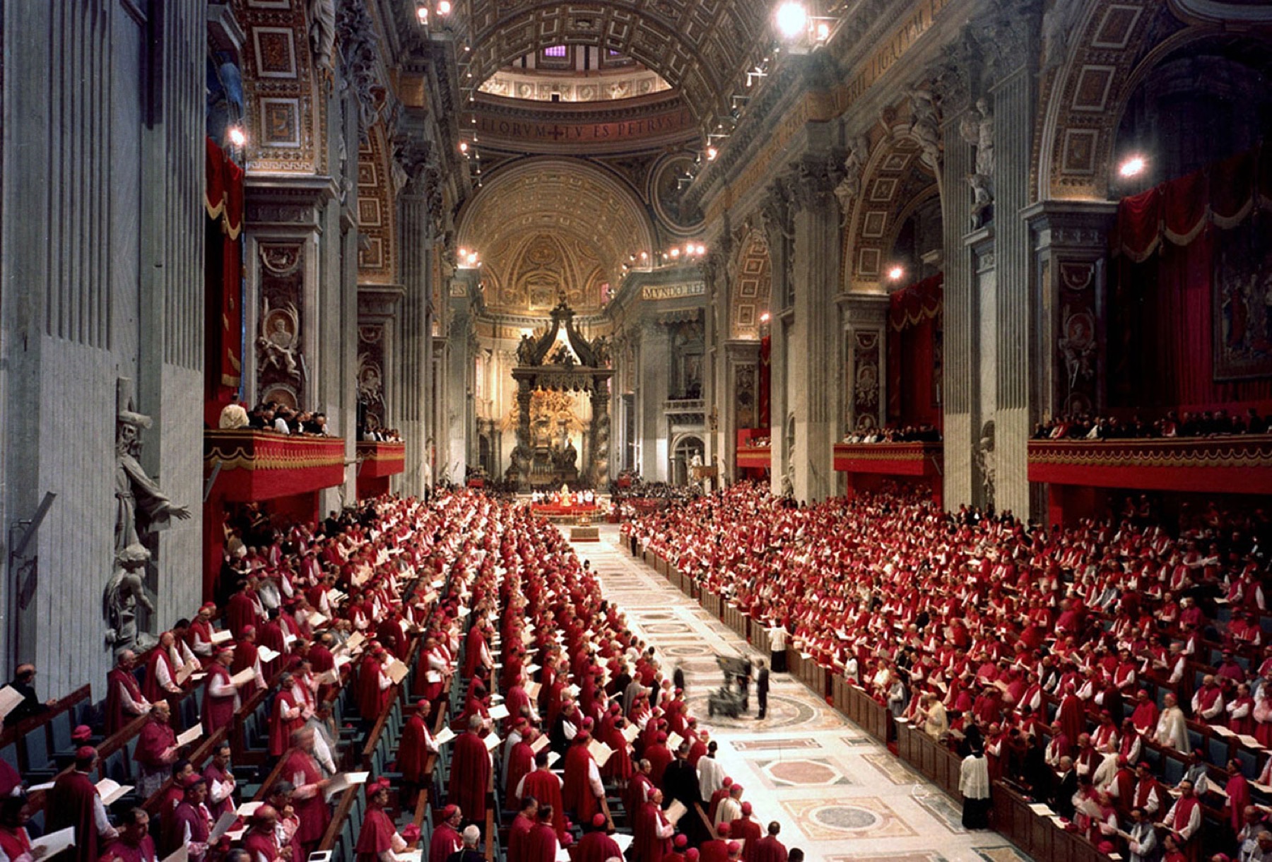 A session of the Second Vatican Council in St. Peter's Basilica.